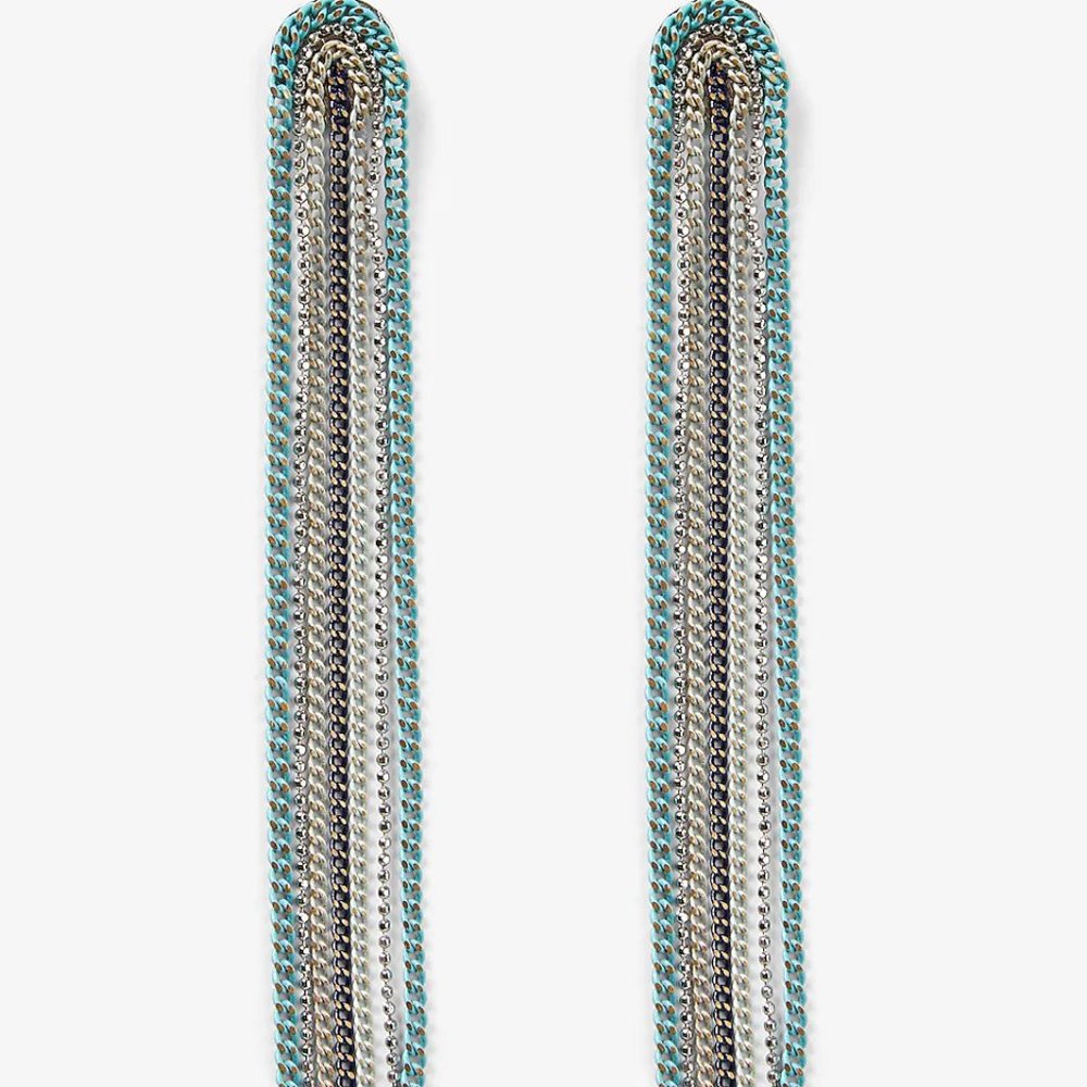 Express Multicolor Chain Link Drop Earrings